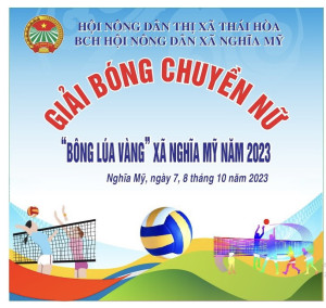 Hội Nông Dân xã Nghĩa Mỹ tổ chức Giải bóng chuyền nữ Bông lúa vàng năm 2023